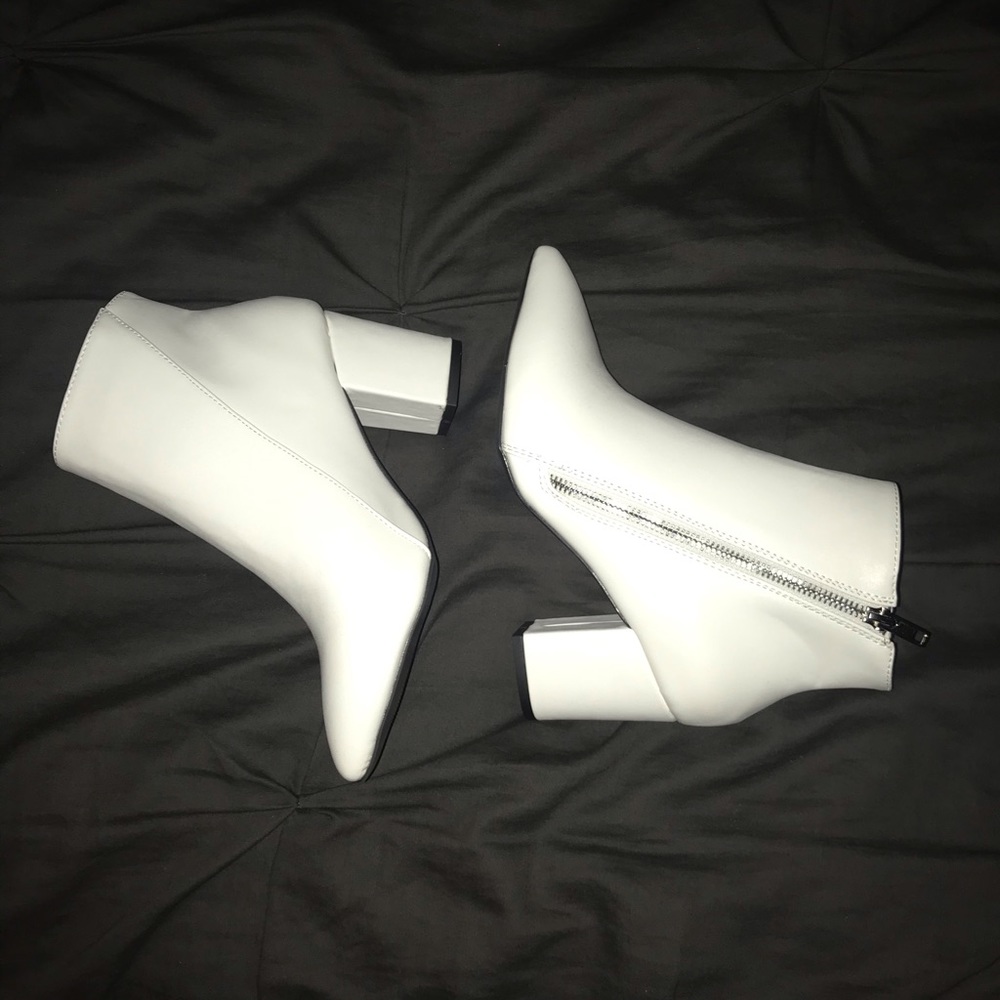 Faux Leather Pointed Booties